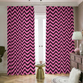 Black And Pink Chevron Pattern Print Dimout Pencil Pleat Curtains