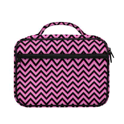 Black And Pink Chevron Pattern Print Briefcase Bible Bag