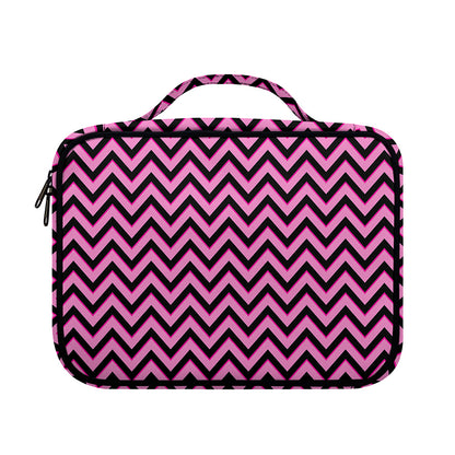 Black And Pink Chevron Pattern Print Briefcase Bible Bag