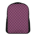 Black And Pink Chevron Pattern Print Casual Backpack