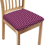 Black And Pink Chevron Pattern Print Chair Cushion Cover