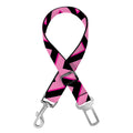 Black And Pink Chevron Pattern Print Dog Seat Belt