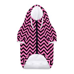 Black And Pink Chevron Pattern Print Dog Zip Up Hoodie