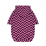 Black And Pink Chevron Pattern Print Dog Zip Up Hoodie