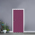 Black And Pink Chevron Pattern Print Door Sticker