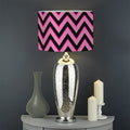 Black And Pink Chevron Pattern Print Drum Lamp Shade