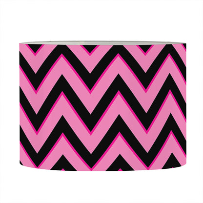 Black And Pink Chevron Pattern Print Drum Lamp Shade