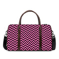 Black And Pink Chevron Pattern Print Duffel Bag