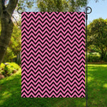 Black And Pink Chevron Pattern Print Garden Flag