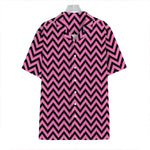 Black And Pink Chevron Pattern Print Hawaiian Shirt
