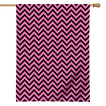 Black And Pink Chevron Pattern Print House Flag