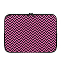 Black And Pink Chevron Pattern Print Laptop Sleeve