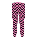 Black And Pink Chevron Pattern Print Men's Leggings