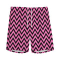 Black And Pink Chevron Pattern Print Men's Athletic Shorts