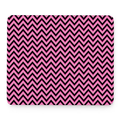 Black And Pink Chevron Pattern Print Mouse Pad