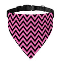 Black And Pink Chevron Pattern Print Over The Collar Dog Bandana