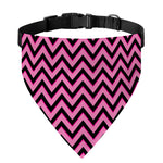 Black And Pink Chevron Pattern Print Over The Collar Dog Bandana