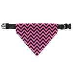 Black And Pink Chevron Pattern Print Over The Collar Dog Bandana