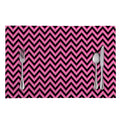 Black And Pink Chevron Pattern Print Placemat