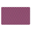 Black And Pink Chevron Pattern Print Polyester Doormat