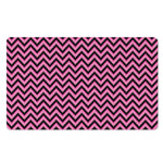 Black And Pink Chevron Pattern Print Polyester Doormat