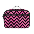 Black And Pink Chevron Pattern Print Portable Lunch Bag