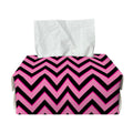 Black And Pink Chevron Pattern Print Rectangle Tissue Box Cover