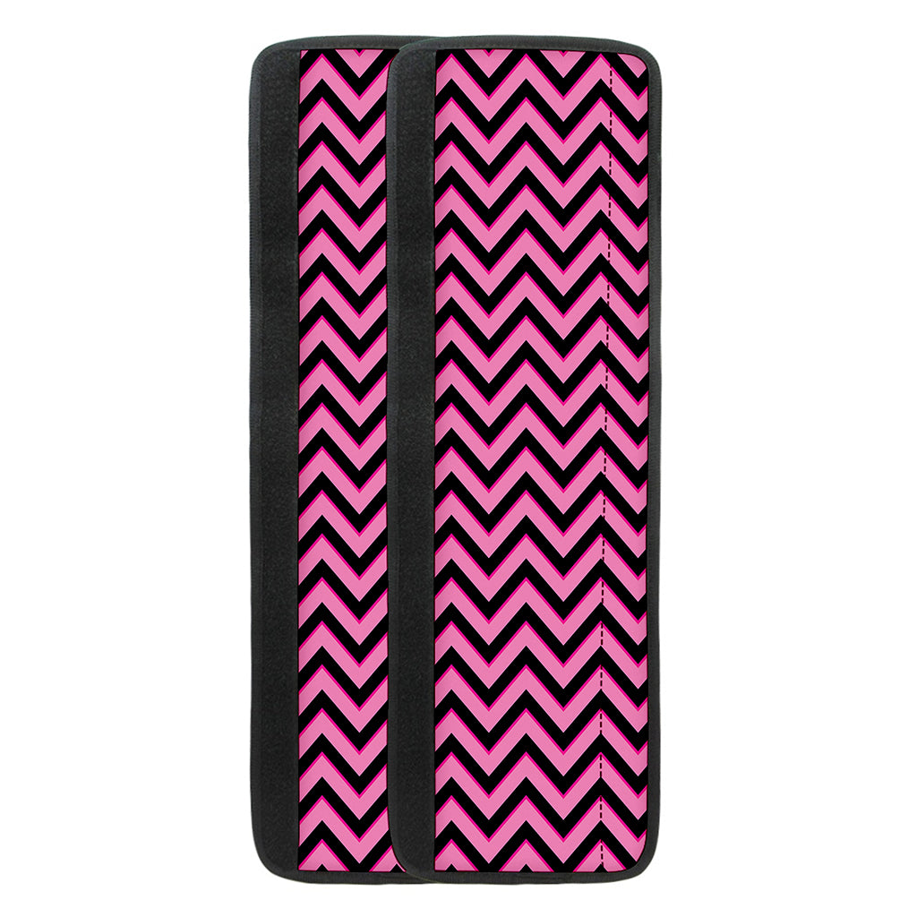 Black And Pink Chevron Pattern Print Refrigerator Handle Covers