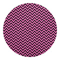 Black And Pink Chevron Pattern Print Round Blanket