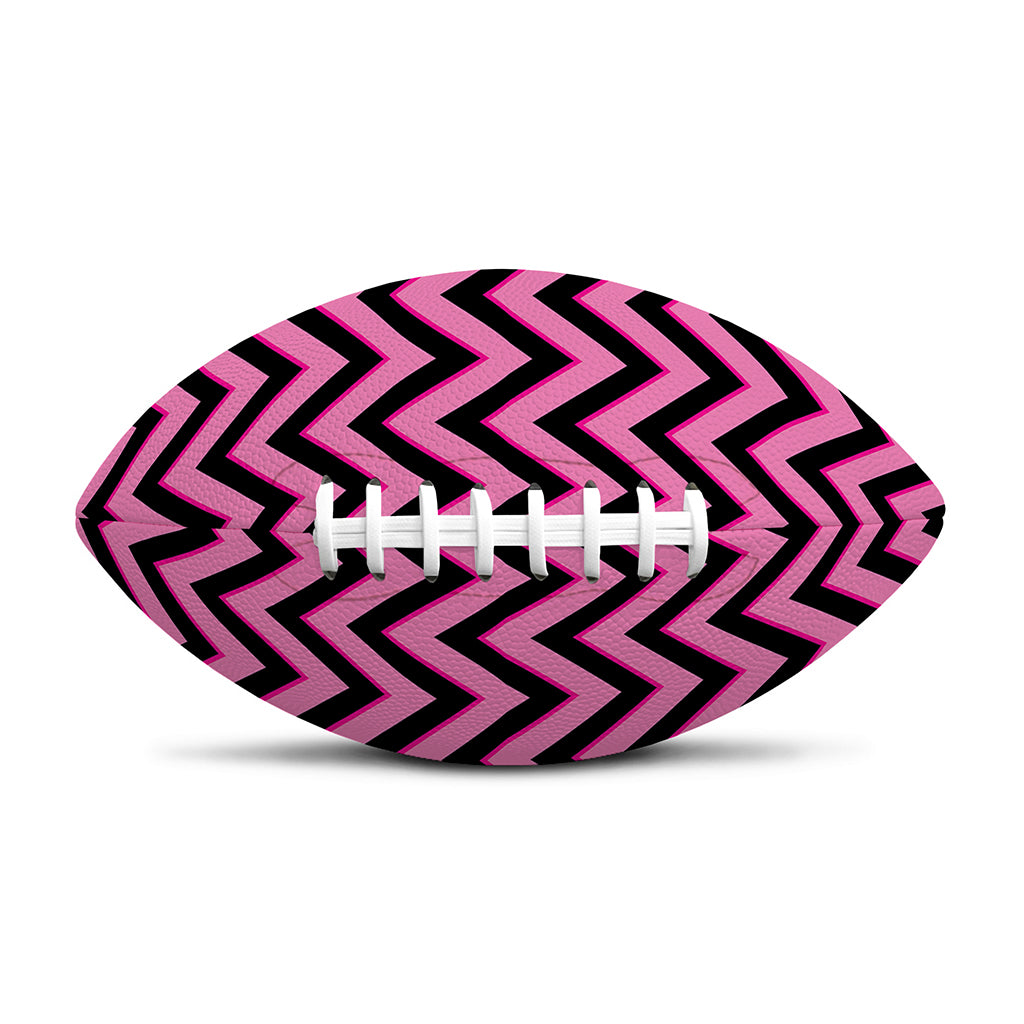 Black And Pink Chevron Pattern Print Rugby Ball