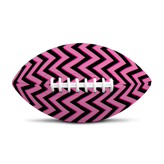 Black And Pink Chevron Pattern Print Rugby Ball