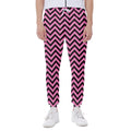 Black And Pink Chevron Pattern Print Joggers