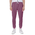 Black And Pink Chevron Pattern Print Scuba Joggers