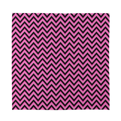 Black And Pink Chevron Pattern Print Silk Bandana