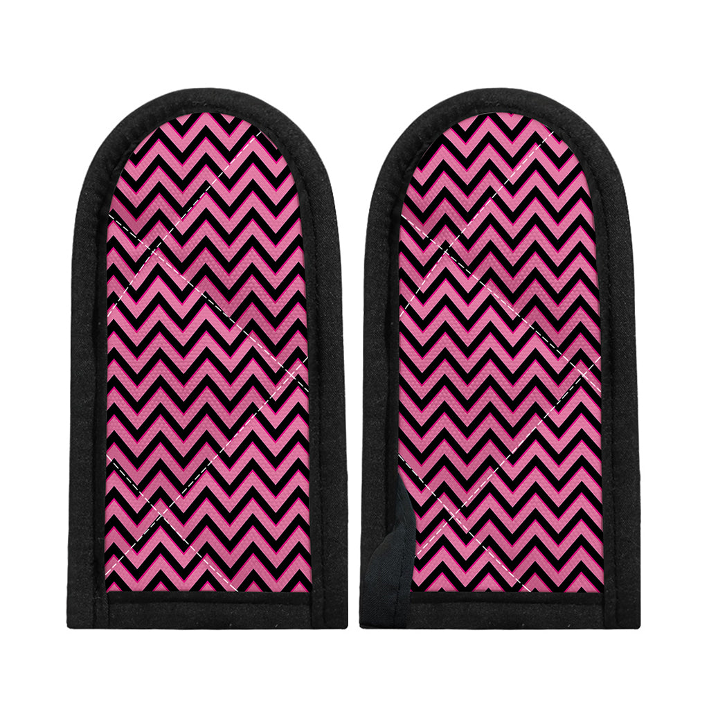 Black And Pink Chevron Pattern Print Skillet Handle Cover