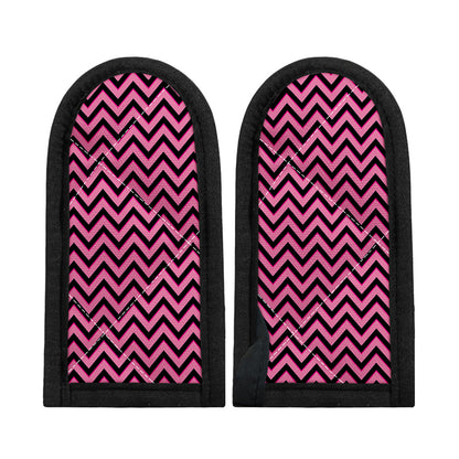 Black And Pink Chevron Pattern Print Skillet Handle Cover
