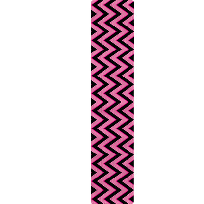 Black And Pink Chevron Pattern Print Table Runner