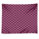 Black And Pink Chevron Pattern Print Tapestry