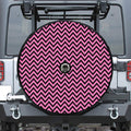 Black And Pink Chevron Pattern Print Tire Cover With Camera Hole