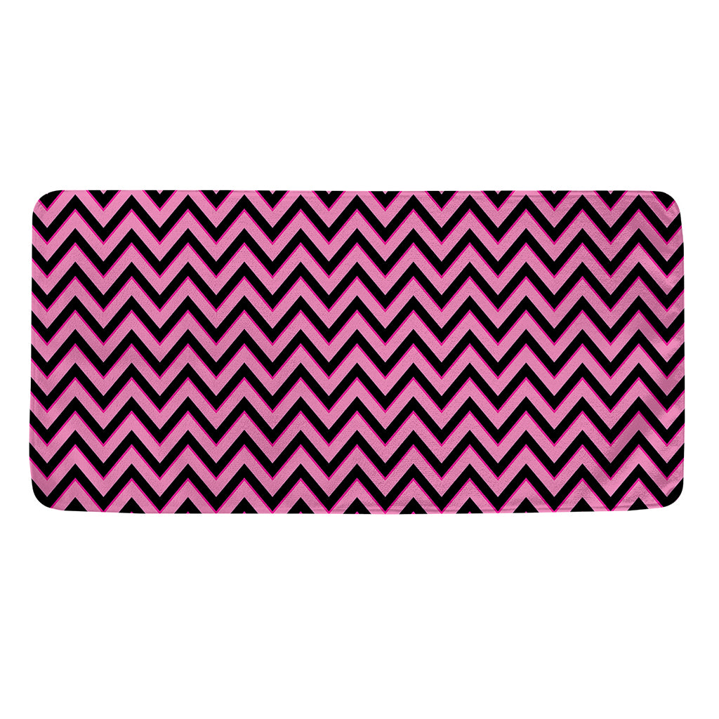 Black And Pink Chevron Pattern Print Towel
