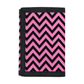 Black And Pink Chevron Pattern Print Trifold Wallet
