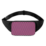 Black And Pink Chevron Pattern Print Waist Bag