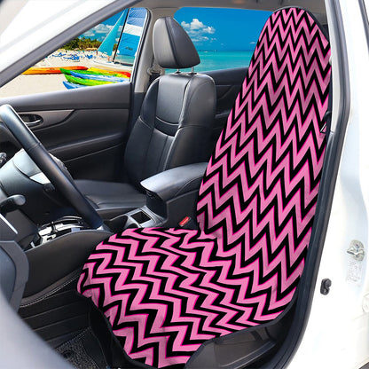 Black And Pink Chevron Pattern Print Waterproof Car Seat Cover