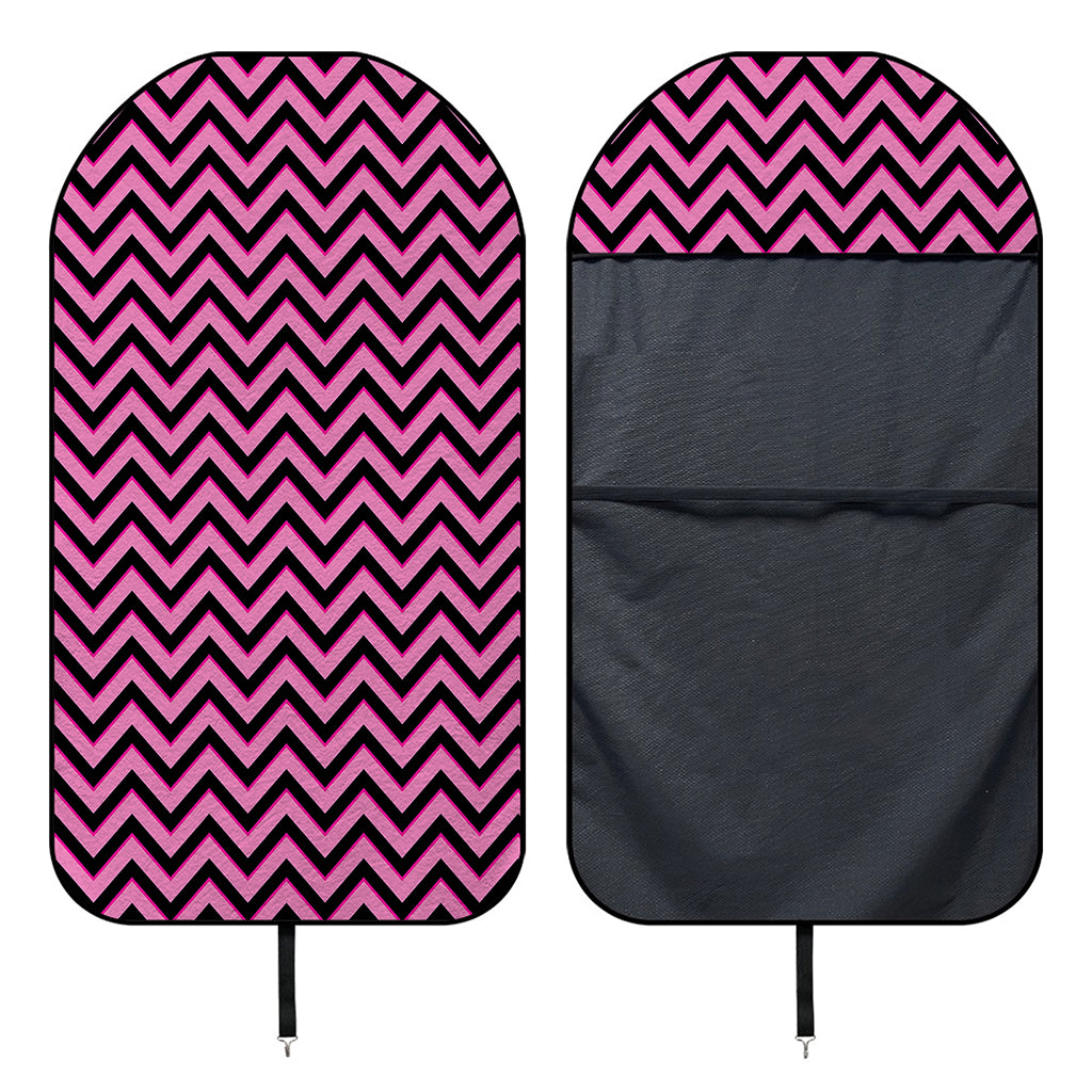 Black And Pink Chevron Pattern Print Waterproof Car Seat Cover