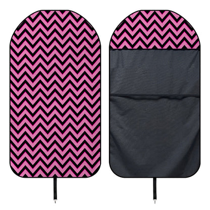 Black And Pink Chevron Pattern Print Waterproof Car Seat Cover
