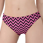Black And Pink Chevron Pattern Print Women's Panties