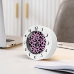 Black And Pink Cow Print Alarm Clock