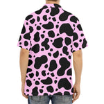 Black And Pink Cow Print Aloha Shirt