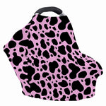 Black And Pink Cow Print Baby Seat Cover
