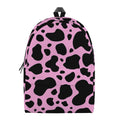 Black And Pink Cow Print School Backpack